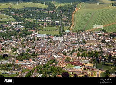 Aerial View Of Newmarket Town Centre In Suffolk Uk Stock Photo Alamy