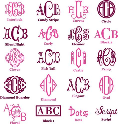 Different Types Of Monogrammed Fonts Useful Tool To Use When Monogramming Something Free