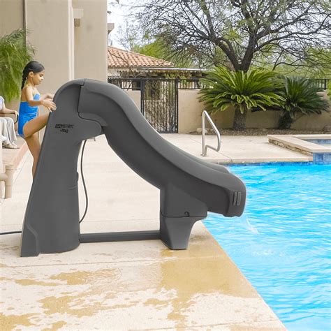 Slideaway Safe Removable Inground Pool Slide Grey Pool Supplies