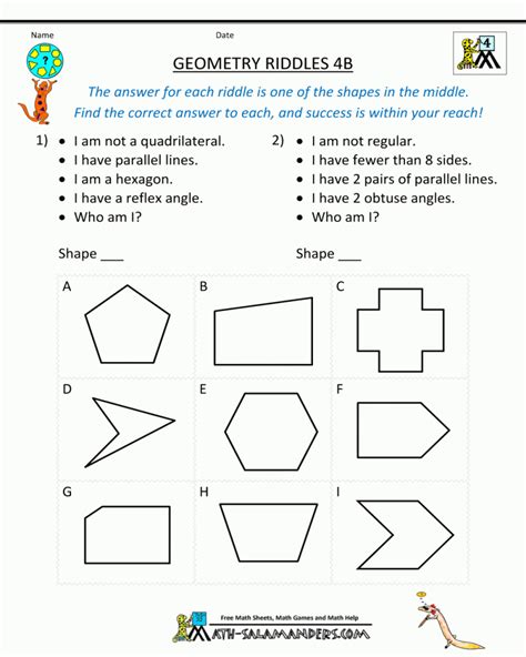 Free Printable Math Worksheets 4th Grade Angles Math Worksheets Printable