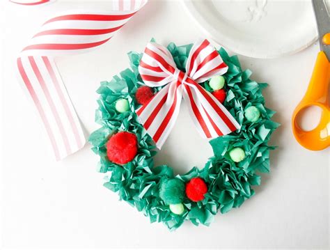 Tissue Paper Christmas Wreath Craft Fun365