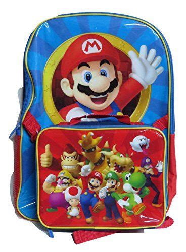 Nintendo Super Mario Red Backpack With Lunch Box Nintendo