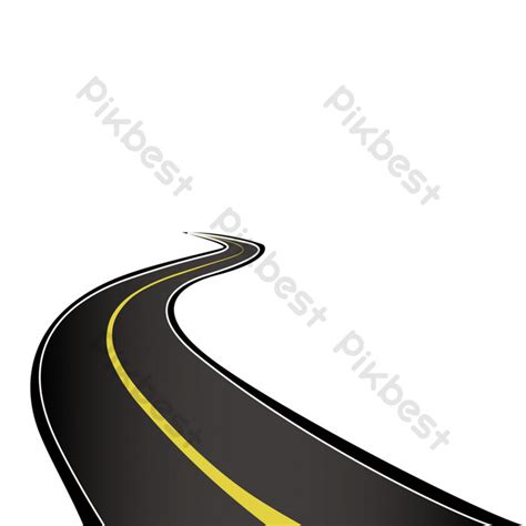 Vector Cartoon Curved Road Illustration Psd Png Images Free Download