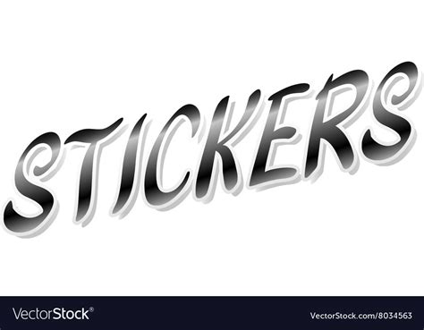 Word Sticker On White Background Royalty Free Vector Image
