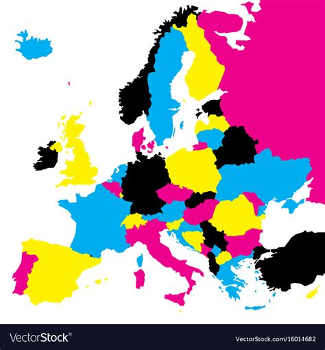 Political Map Europe Continent In Cmyk Colors Vector Image Sexiz Pix