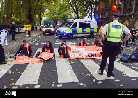 London England Uk Th Oct Just Stop Oil Protesters Block