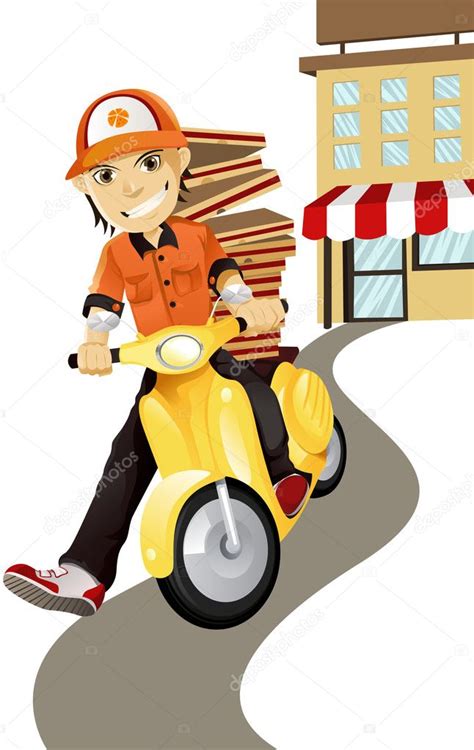 Pizza Delivery Man — Stock Vector © Artisticco 8178675