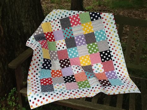 Polka Dot Baby Toddler Quilt Bright Dot Crib Quilt Quilted