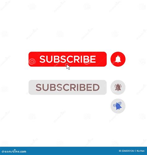 Subscribe Button Icon Vector Clicking Subscribed Image Stock Vector