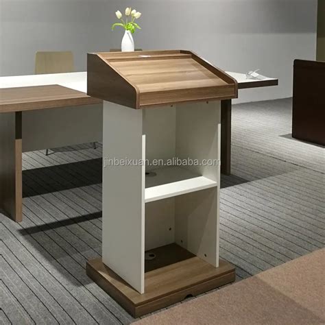 Design Wooden Rostrum Desk Podium Table Church Furniture Lectern