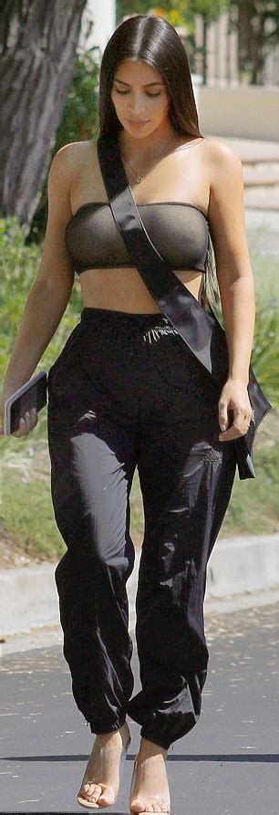 Kim Kardashian Flashes Nipples In Sexy Sheer Crop Top As She Steps Out
