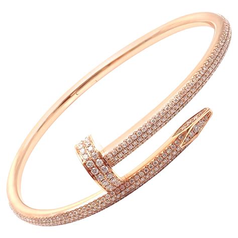 Cartier Juste Un Clou Nail 2 26 Carat Diamond Rose Gold Bangle Bracelet