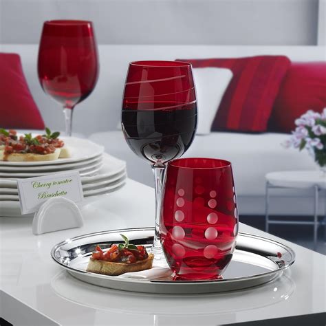 Mikasa 5134543 Ruby Cheers Stemless Wine Glass 1575 Ounce Set Of 4