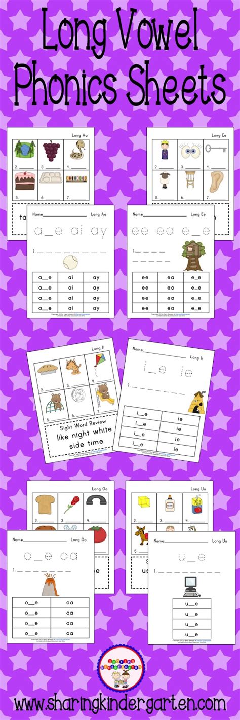 Pictures Of Learning And Long Vowels Freebie Phonics Kindergarten