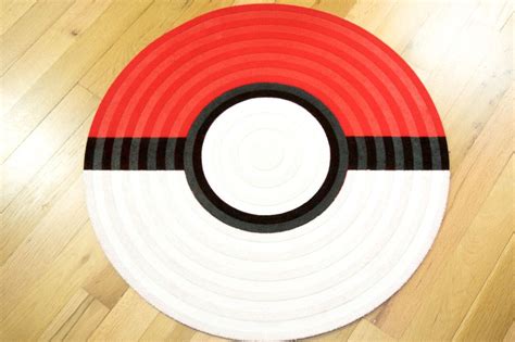 See how easy it is to transform a boring rug into a custom piece with paint! DIY Pokeball Rug for Pokemon Themed Bedroom | Bedroom ...