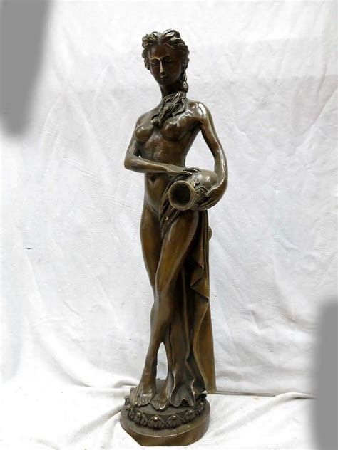 19 China Brass Copper Carved Beautiful Sculpture Belle Sexy Beauty Statue 5 In Statues