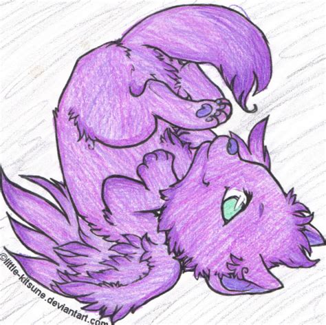 Winged Wolf Cub Purple By Ebony Rose13 On Deviantart