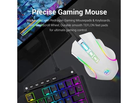 White Wired Gaming Mouse Redragon Rgb Wired Gaming Mouse