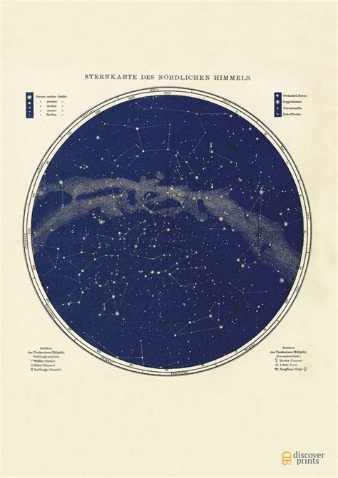 Star Map Northern Hemisphere Art Print By Discoverprints On Etsy