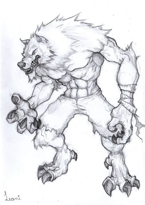 Werewolf Sketch By Leoniferraz Werewolf Drawing Werewolf Sketch