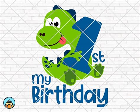 My 1st First Birthday Dinosaur SVG | HotSVG.com