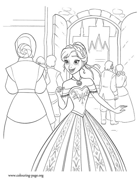 Let's plunge into this fabulous and interesting world together with our coloring pages. Frozen - Anna excited with the ceremony coloring page