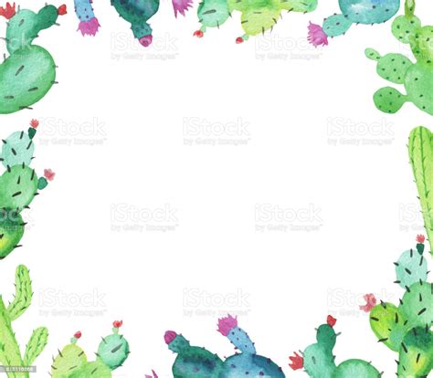 See more ideas about cactus, cactus backgrounds, cactus iphone case. Frame Made Of Of Handdrawn Watercolor Cactus Plants Stock ...