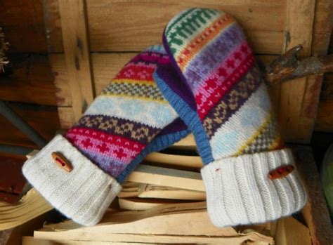 Upcycled Felted Wool Mittens Mittens Pattern Wool Mittens Sewing