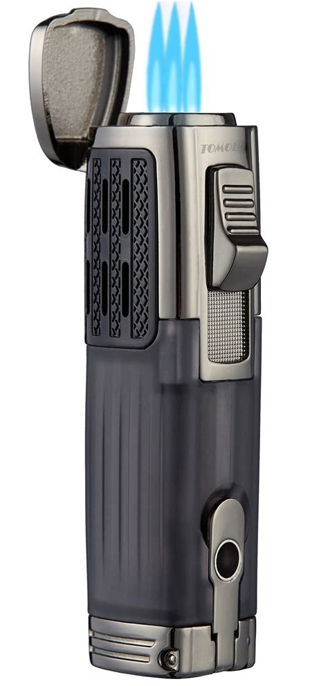 Tomolo Torch Lighter Triple Jet Flame Refillable Butane Cigar Lighter