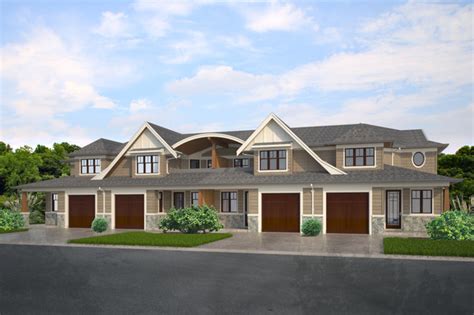 They include many different architectural styles plus other features such as walkout basements, attached garages, finished. Luxury Fourplex Townhouse House Plan