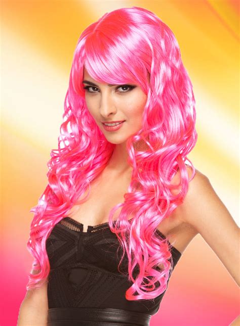 Long Hot Pink Melrose Wig