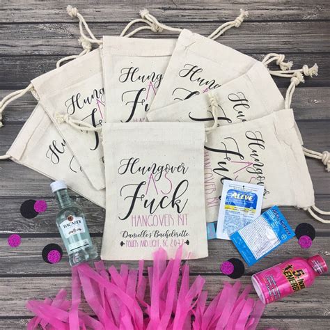 Hungover Af Bachelorette Party Hangover Kit Assembled Favor Bags Bachelorette Goodie Bags