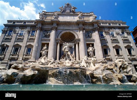 Trevi Fountain Architect Nicola Salvi Rome Italy Stock Photo Alamy