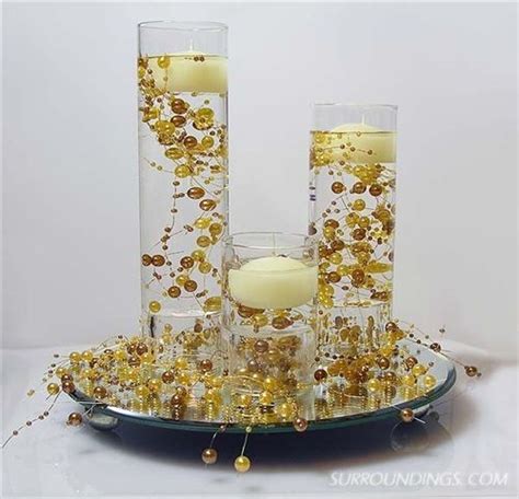 Gold Decor Floating Candle Centerpieces Candle Centerpieces Wedding