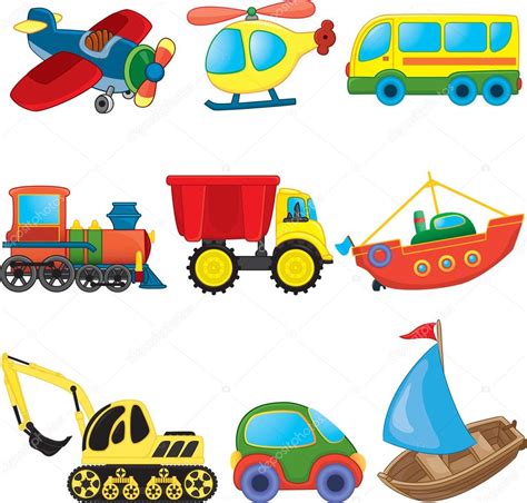 Van por el mar ¿sabías que?el medio de transporte terrestre sedesarrolló de forma lenta ya que elclima dificultó su avance.ejemplo de medios de. Cartoon vervoer. vector set — Stockvector © ARNICA83 #44860467