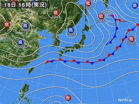 過去の実況天気図(2017年10月18日) - 日本気象協会 tenki.jp