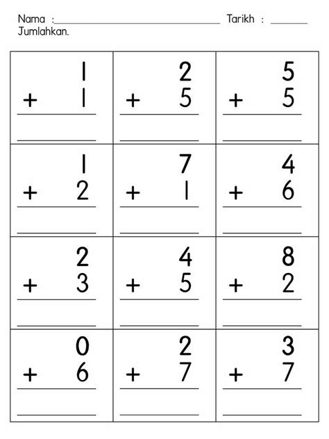 Lembaran Kerja Matematik Prasekolah Operasi Tambah Dan Tolak 605