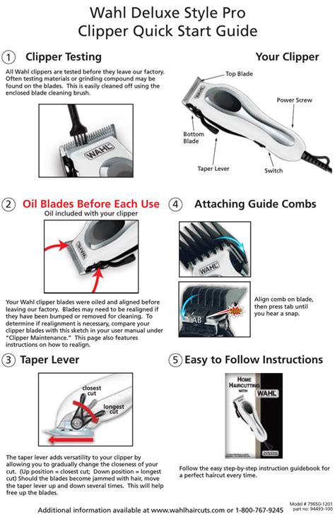 Product support is also available. Wahl Haircutting 79650-1201 User's Manual | Manualzz