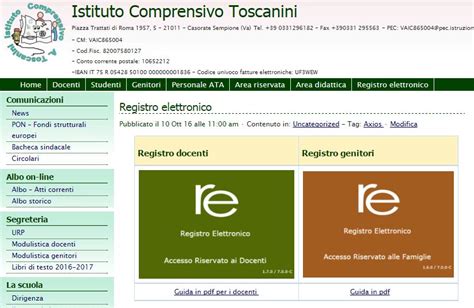 Il registro elettronico è basato su cloud ed è fruibile anche da app, oltre alla gestione delle attività canoniche (assenze, voti, giudizi, argomenti delle lezioni e questa procedure richiede l'utilizzo della firma digitale axios, in quanto dà la possibilità di firmare massivamente le pagelle con un unico pin. Registro elettronico AXIOS Breve guida per i docenti