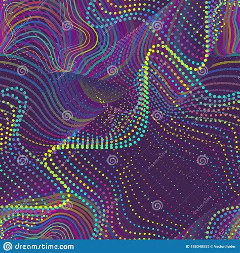 Urban Seamless Pattern Of Iridescent Chaotic Array Of Dots And Lines