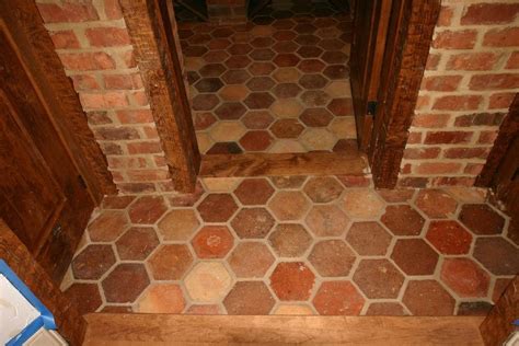 Bath design bathroom interior bathroom decor interior bathroom interior design home decor our traditional terracotta tiles come in hexagon and brick shapes to give this classic stone a modern twist. 90 sq.ft. French Terracotta Red Tiles 7" Hexagonal ...
