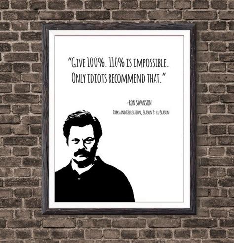 Ron Swanson Quote Poster Parks and Recreation Quote Print TV | Etsy