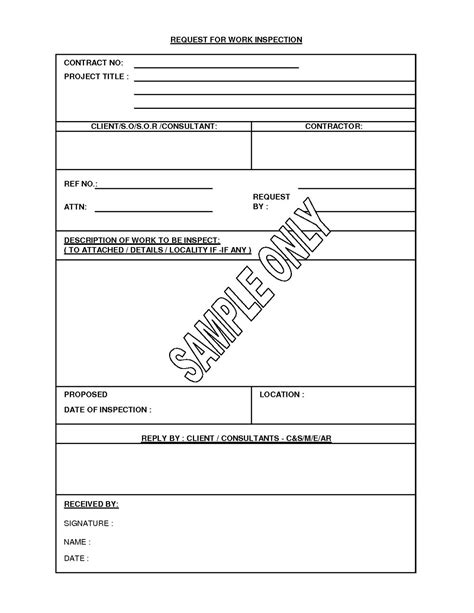 Request letter for inspection of construction project philippines. CONSTRUCTION MANAGER: Request for inspection