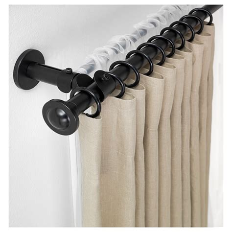 Storslagen Double Curtain Rod Set Black Ikea