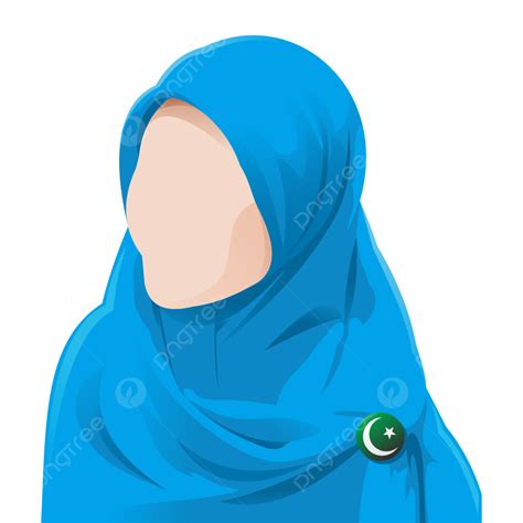 Faceless Muslimah Wear Hijab Vector Faceless Muslimah Muslim Hijab