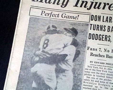 Terrific 1956 Don Larsen Perfect Game Report