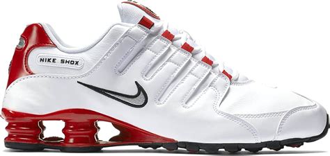 Nike Mens Shox Nz Running Shoes Whitemet Silveruniversity Red 378341