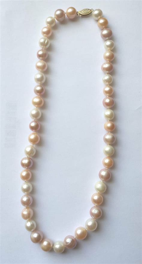 Genuine Cultured Pearl Necklace 16 Inches By Bronzelily On Etsy 2500 Cultured Pearl Necklace