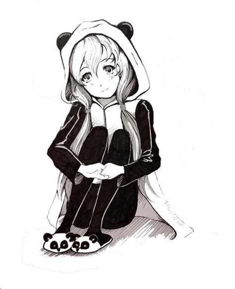 Panda Girl Lineart By Umikohoshi On Deviantart