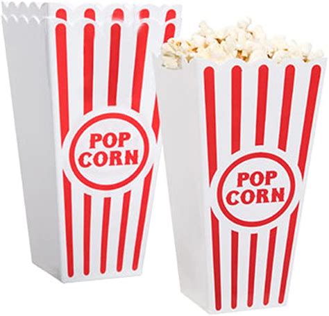 Novelty Place Plastic Red And White Striped Classic Popcorn Containers